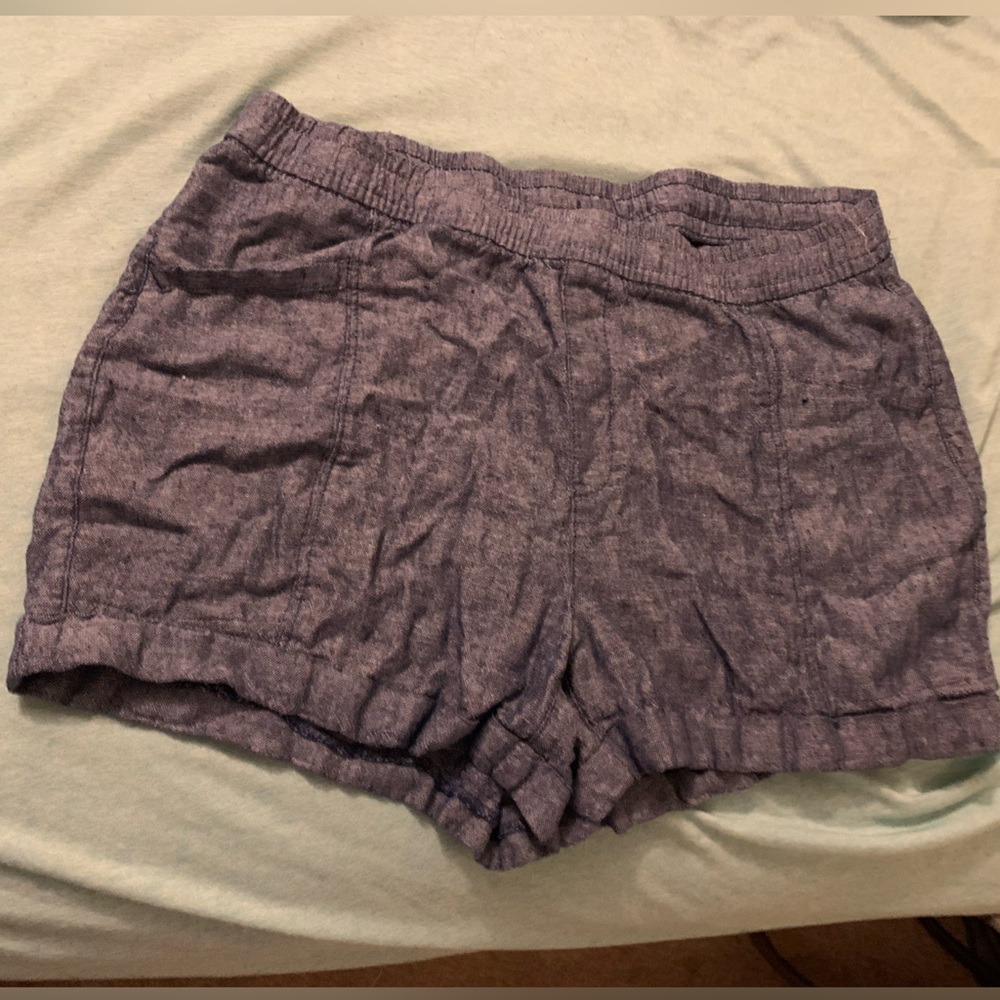 Old Navy High-Rise Tie Waist Linen Blend Shorts Size Large